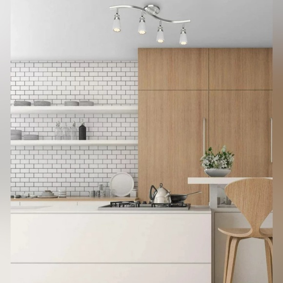 4-Light Traditional Track Lighting Set, Satin Nickel - Picture 13 of 14